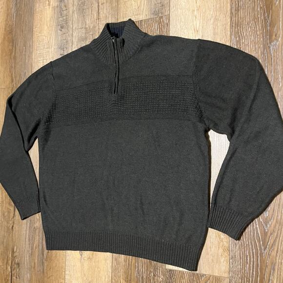 Tricots St Raphael Quarter Zip Rib Knit Sweater Men’s XXL Green Preppy Classic - Picture 2 of 5